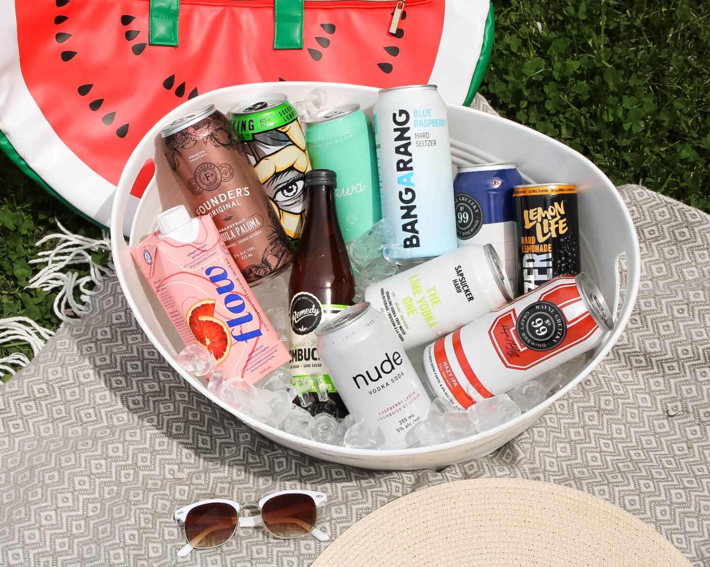 a cooler full of iced cold drinks - long weekend sippers